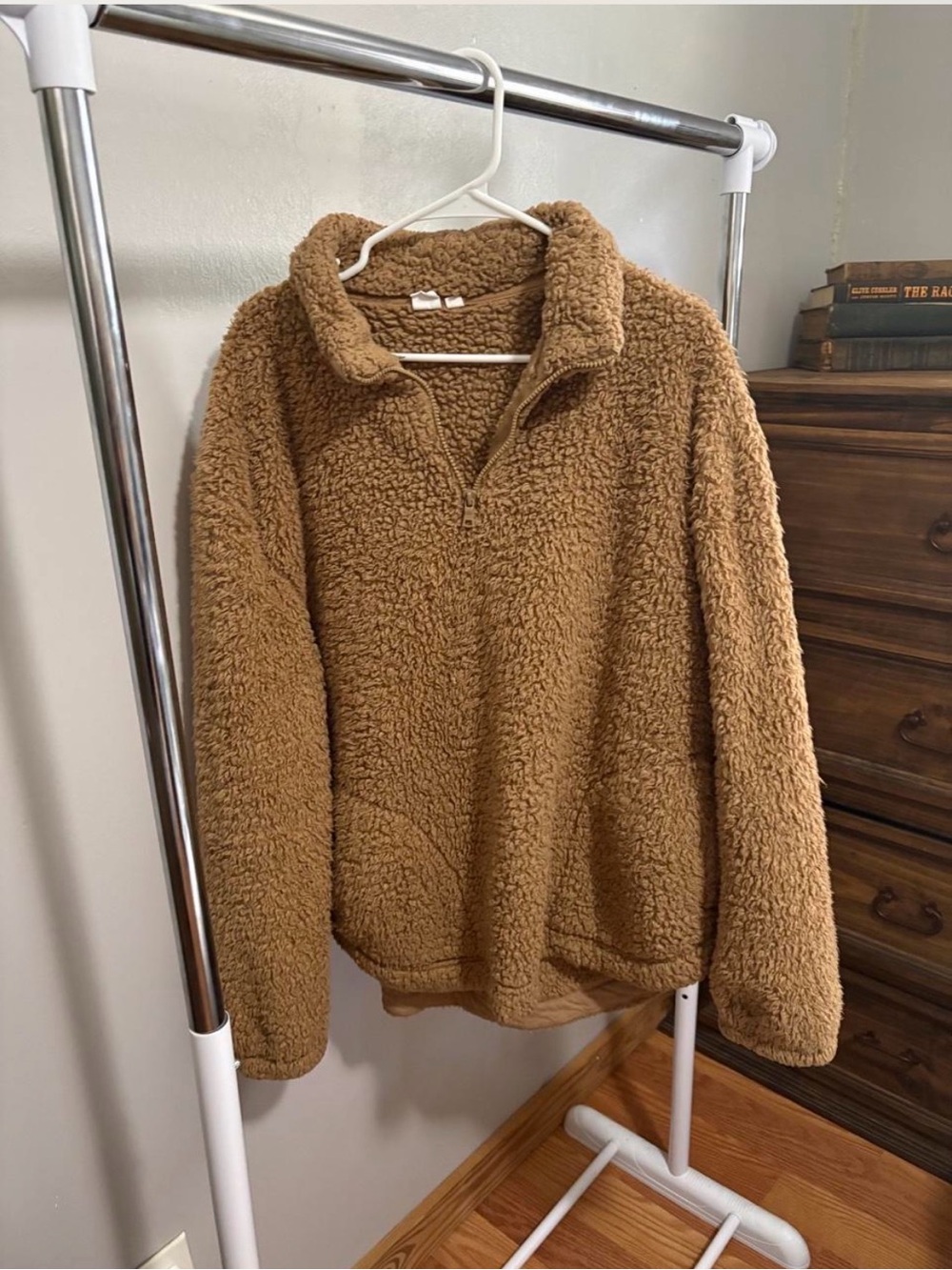GAP Teddy Sherpa Half-Zip Pullover - Camel Brown